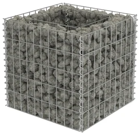 vidaXL Gabion plantenbak verhoogd 50x50x50 cm gegalvaniseerd staal