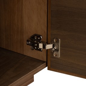 Tv-meubel Walnoot Met Stoffen Deuren 150 Cm - 150x40x40cm.