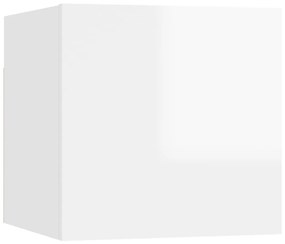 vidaXL Nachtkastje 30,5x30x30 cm spaanplaat hoogglans wit