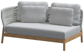 4 Seasons Outdoor Avalon hoekbank met 2 Ceylon tafels  Loungeset    houtkleur weerbestendig