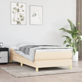 vidaXL Boxspringframe stof crèmekleurig 90x200 cm
