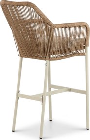 Barstoel Aluminium/rope Taupe-naturel-bruin De Laan Marbella