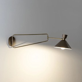 Scharnierende wandlamp in verouderde messing, Zoticus