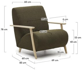 Kave Home Meghan Fauteuil Retro Boucle Groen