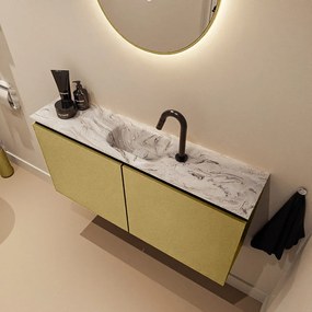 Mondiaz Ture DLux toiletmeubel 100cm oro met wastafel glace midden met kraangat