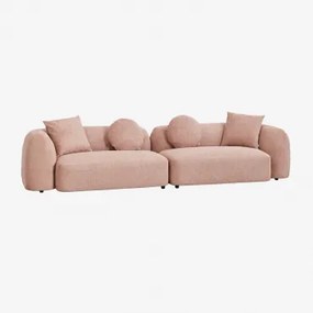Modulaire 2-delige Bank In Chenille Coco Stof Chenille Roze – Kwarts - Sklum