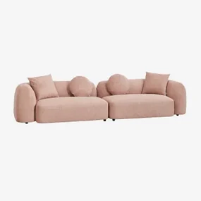 Modulaire 2-delige Bank In Chenille Coco Stof Chenille Roze – Kwarts - Sklum