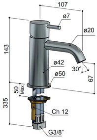 Hotbath Cobber wastafelkraan met gebogen uitloop messing geborsteld