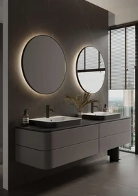 Martens Design Toronto spiegel met LED verlichting, spiegelverwarming en sensor 100cm mat zwart