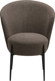 Dan-Form Orbit Eetkamerstoel Met Hoge Rugleuning Rond Boucle Bruin