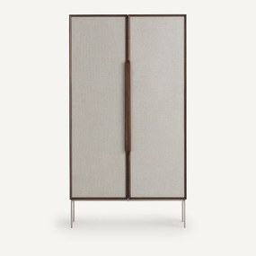 Garderobedesk met walnootfineer en stof met structuur, Omid