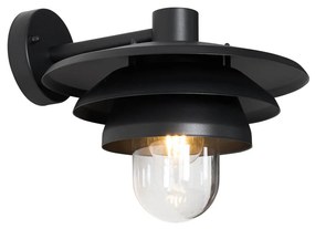 Design buiten wandlamp zwart IP44 - Morty Design E27 IP44 Buitenverlichting rond