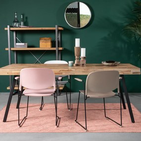 Stapelbare Design Stoel Met Arm Roze