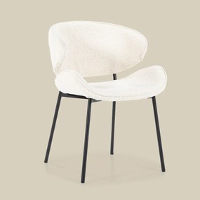 Boucle Eetkamerstoel Ronde Rug Beige