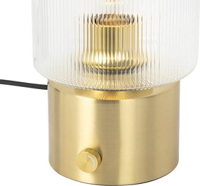 Art Deco tafellamp goud met glas - Laura
