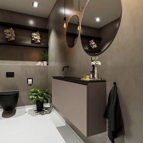 Mondiaz Ture 120cm toiletmeubel smoke met wastafel urban links geen kraangat