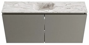 Mondiaz Ture DLux toiletmeubel 100cm smoke met wastafel glace midden met kraangat