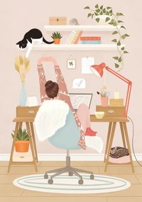Ilustratie Home office, Petra Holikova