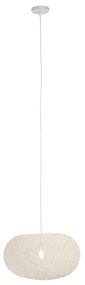Eettafel / Eetkamer Landelijke hanglamp wit 50 cm - Corda Flat Design, Modern E27 rond Binnenverlichting Lamp