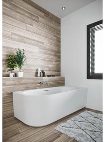 Riho Desire hoekbad - 184x84cm - hoekopstelling rechts - met chromen badvuller - acryl wit velvet B088007105