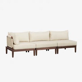 3-delige Modulaire Hoekbank In Acacia Giulia Beige – Crème - Sklum