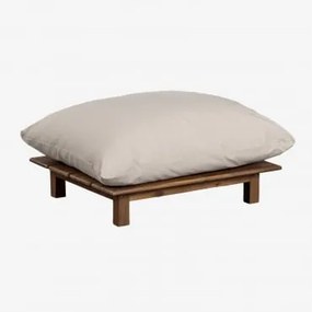 Acaciahouten Poef Brina Beige – Crème - Sklum