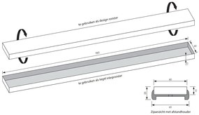 Brauer los multifunctioneel tegelinlegrooster 100cm geborsteld goud PVD