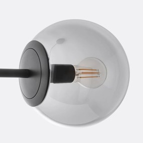 Hanglamp in metaal en gerookt glas, Atea