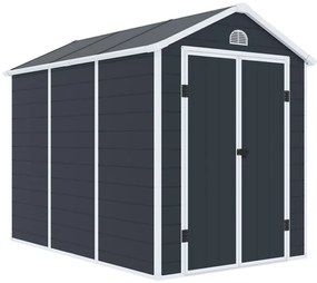 Bergen kunststof gereedschapshuisje 1,9 x 2,8 m CoverTech antraciet