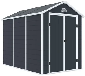 Bergen kunststof gereedschapshuisje 1,9 x 2,8 m CoverTech antraciet