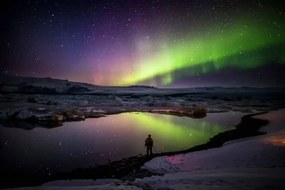 Kunstfotografie Aurora Borealis or Northern lights in Iceland, Arctic-Images, (40 x 26.7 cm)