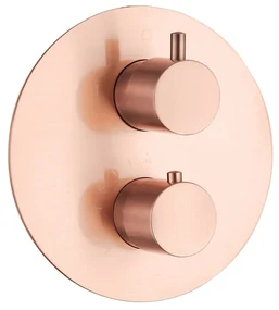 Saniclear Copper inbouwregendouche 30cm rond met plafondarm en 3 standen handdouche geborsteld koper