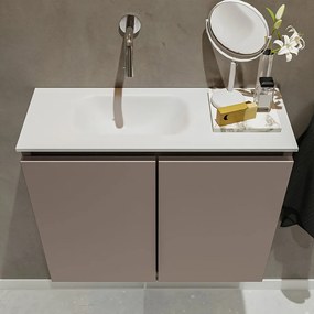 Mondiaz Ture 60cm toiletmeubel smoke met wastafel talc links geen kraangat