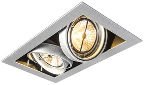 Inbouwspot staal AR111 verstelbaar 2-lichts - Oneon