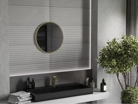 Mexen Loft ronde badkamerspiegel 40 cm, gouden frame - 9850-040-040-000-50