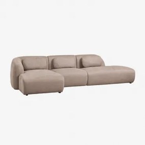 3-delige Modulaire Linker Chaise Longue Bank Met Rechter Divan In Chenille Coquette Chenille Tarwebruin - Sklum