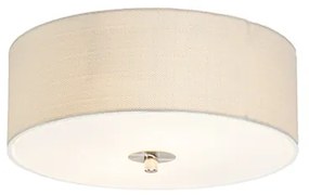 Landelijke plafondlamp wit/crème 30 cm - Drum Jute
