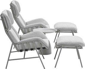 Garden Impressions Fresno loungestoelen taupe - Mati bijzettafel Ø50x48 cm