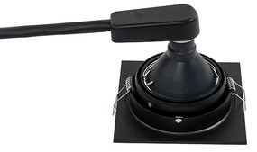 Moderne inbouwspot zwart verstelbaar - Chuck 70