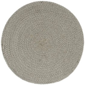 vidaXL Placemats 6 st rond 38 cm katoen effen grijs