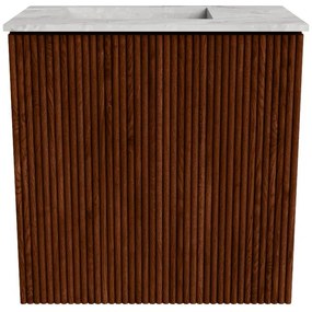Mondiaz Joya DLux 40cm toiletmeubel ruby met wastafel faye links 1 kraangat glace