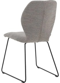 Goossens Eetkamerstoel Hera grijs stof leuning, modern design