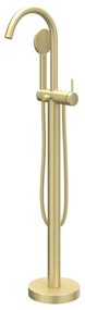 IVY Nexus Badthermostaatkraan - opbouw - met wegdraaibare baduitloop - met omstel - cooltouch - Geborsteld mat goud PVD 6303004