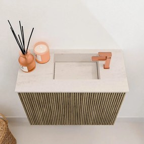 Mondiaz Joya DLux 50cm toiletmeubel dusk met wastafel faye rechts 1 kraangat meli