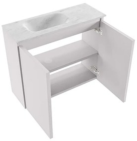 Mondiaz Ture DLux toiletmeubel 60cm cale met wastafel opalo links met kraangat