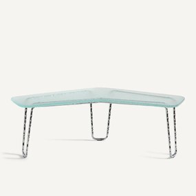 Salontafel van glas en ijzer, H35 cm, Oasis