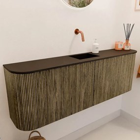 Mondiaz Joya 125cm toiletmeubel ronding links/rechts dusk met wastafel faye midden zonder kraangat urban