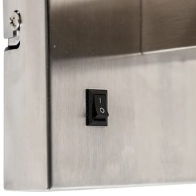 Smart Wandlamp staal met kap creme wit incl. Wifi P45 - Bergamo