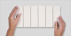 Wandtegel visgraat wit Sartoria Tbrick 16x5cm coconut glans gerectificeerd