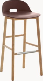 Handgemaakte barstoel Alfi Low Back met essenhouten poten